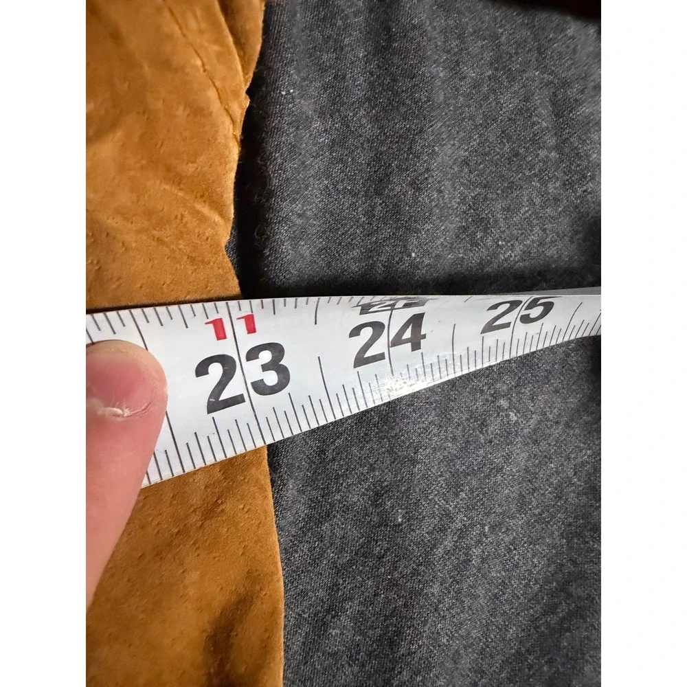 Middlebrook Park Mens Tan Suede Leather Bomber Jacket Vintage Aviator Large